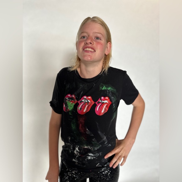 SHEIN Tops - Rolling Stones T-shirt hand-painted by Clara Woods